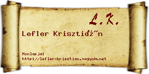 Lefler Krisztián névjegykártya